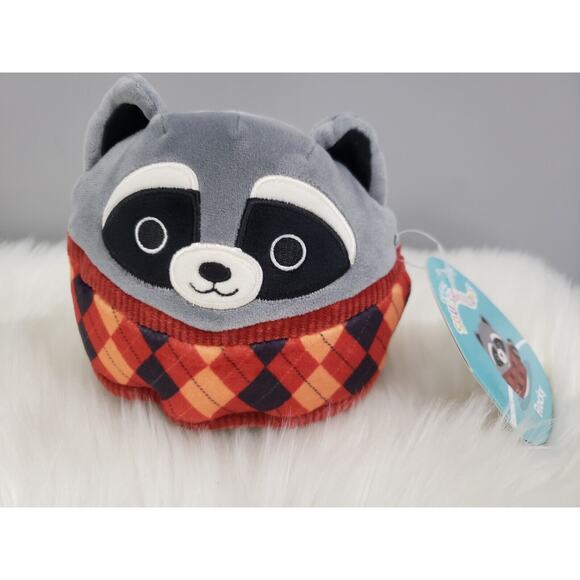 NEW Original Squishmallows 5" Rocky The Racoon In Sweater - Picture 1 of 5